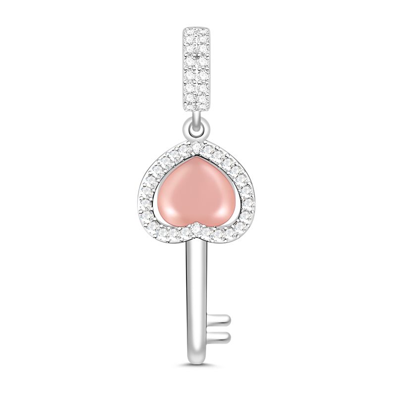 "Key to My Heart" 925 Sterling Silver Key Charm